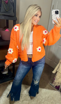 Bright Flower Child Floral Cardigan