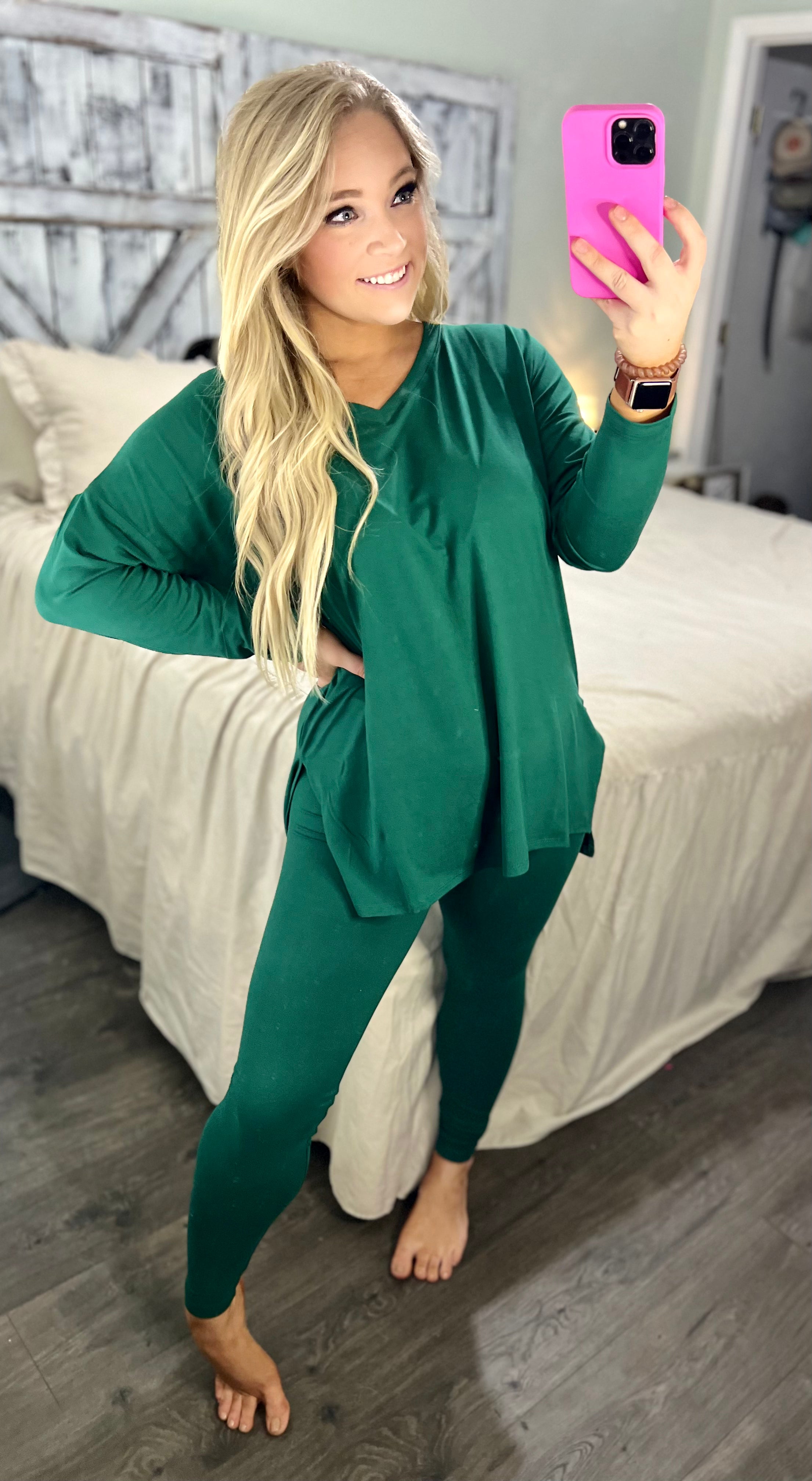 Zenana Lazy Days Full Size Long Sleeve Top and Leggings Set