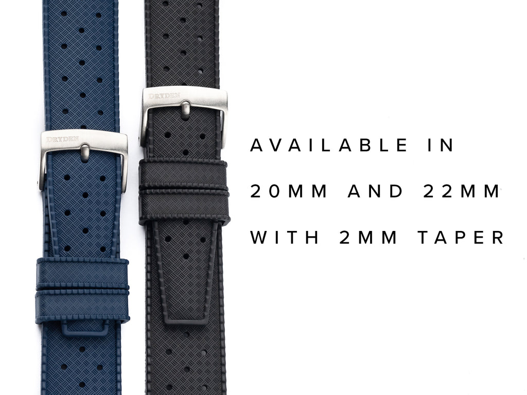Blue and Black Tropic Rubber FKM Watch Strap