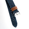 18mm 20mm 22mm Quick Release Wool / Leather Backed Watch Strap - Blue