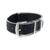 20mm 22mm Seat Belt Nylon Watch Strap - Black Grey