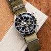 20mm 22mm Seat Belt Nylon Watch Strap - Olive Green