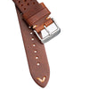 22mm Quick Release Rally Racing Leather Watch Strap - Medium Brown