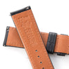 20mm 22mm Quick Release Padded Leather Watch Strap - Black Full Stitch