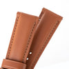 20mm 22mm Quick Release Padded Leather Watch Strap - Light Brown Full Stitch