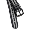 20mm 22mm Quick Release Premium Seat Belt Nylon Watch Strap - Black Grey [James Bond]