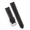 20mm 22mm Quick Release Handmade Leather Watch Strap - Black Full Stitch