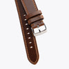 20mm 22mm Quick Release Handmade Leather Watch Strap - Dark Brown Full Stitch