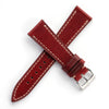20mm 22mm Quick Release Handmade Leather Watch Strap - Oxblood Red Full Stitch