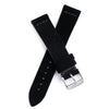 18mm 20mm 22mm Quick Release Suede Leather Watch Strap - Black