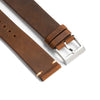 22mm Quick Release Simple Stitch Leather Watch Strap - Dark Brown