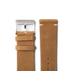 22mm Quick Release Simple Stitch Leather Watch Strap - Light Brown