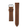 22mm Quick Release Full Stitch Leather Watch Strap - Dark Brown