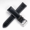 18mm 19mm 20mm 22mm Quick Release Genuine Leather Watch Strap - Charcoal Black