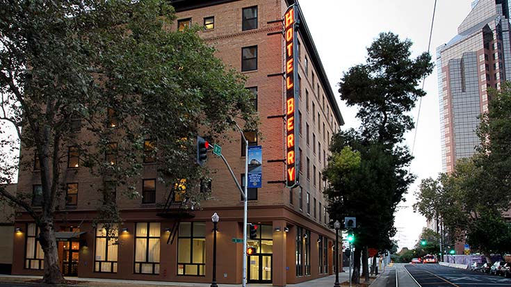 Jamboree’s Studio at Hotel Berry, studio apartments motel conversion in Sacramento, CA 