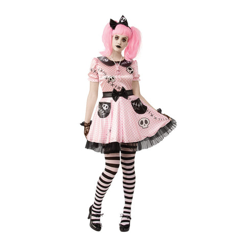 Pink Skelly Doll Costume for Women