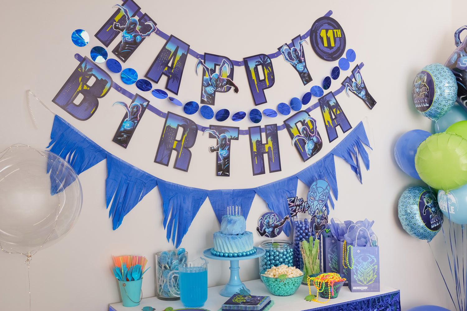 blue beetle happy birthday banner