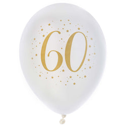 Pack 50 personnes Anniversaire 60 ans Blanc et Or