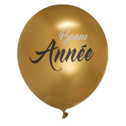 Ballon Bonne Année noir et or de 45cm pour nouvel an R/6980