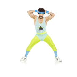Costume d'instructeur de gym pour adultes, Justaucorps et collants fluo