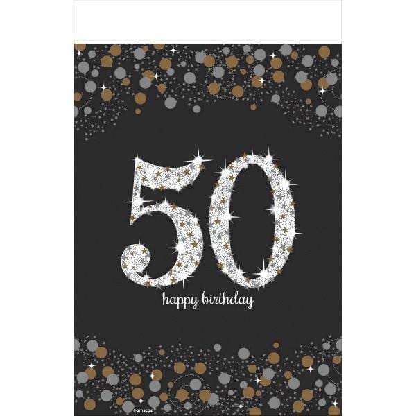 50th Sparkling Celeb - Plastic Table Cover 54 X 102 In. – Party Expert