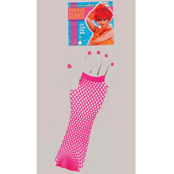 Neon Fishnet Glove Set for Adults