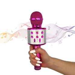 Microphone Karaoké Bluetooth, FISHOAKY 4 en 1 Micro Enfant pour