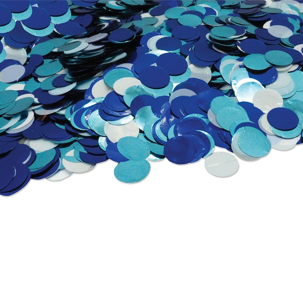 Blue, Royal Blue & White Metallic Confetti, 1 Oz – Party Expert