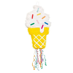 Décoration de fête d'anniversaire pour enfants, cône doux, ballon de crème  glacée face au banderole