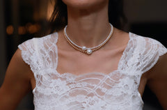 Women's Pearl and Gold Choker Necklace at RM kandy