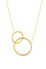 Gold Double Circle Twin Pendant Necklace for women at RM Kandy