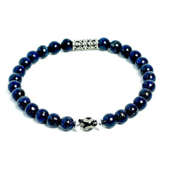 Bracelet en perles de pierre Lapiz Lazuli pour hommes fait à la main chez RM Kandy