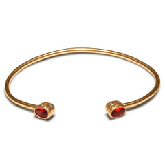 Gold Cuff Bracelet with Ruby Stones