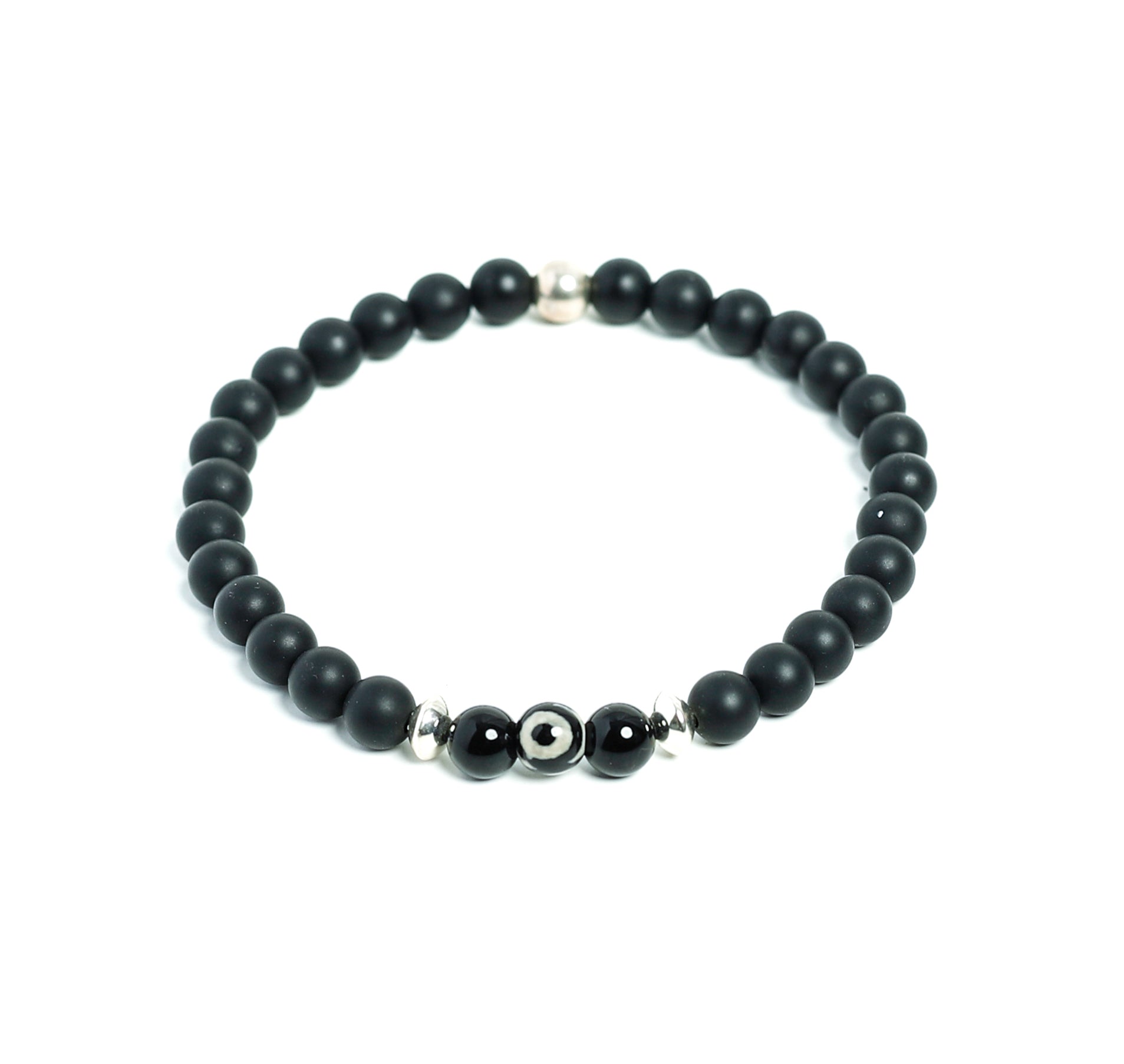 Premium Black Onyx Beaded Evil Eye Bracelet for Men handmade at RM Kandy