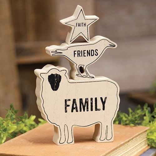 3 Set Faith Family Friends Animals Stacking Blocks