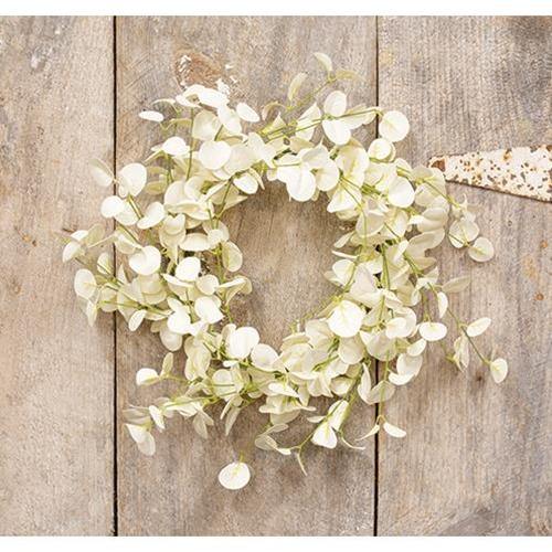 Foamy Silver Dollar Wreath, Cream, 20