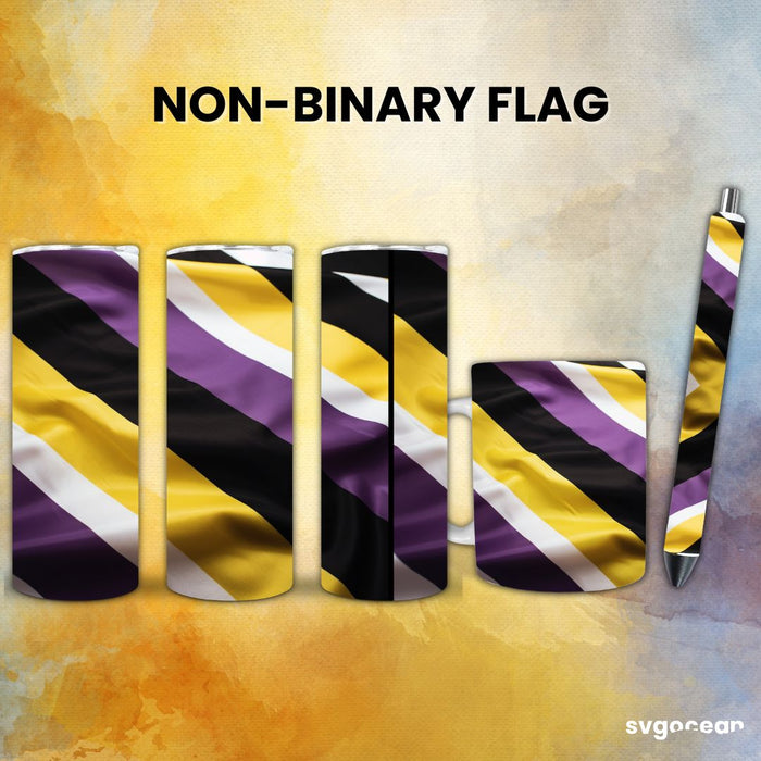 LGBTQ+ Non-binary Flag Bundle | Tumbler | Mug | Pen - Svg Ocean — svgocean