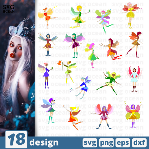 Download Fairy Svg Bundle Vector For Instant Download Svg Ocean PSD Mockup Templates