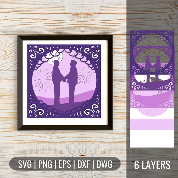 Download Wedding Shadow Box SVG Free