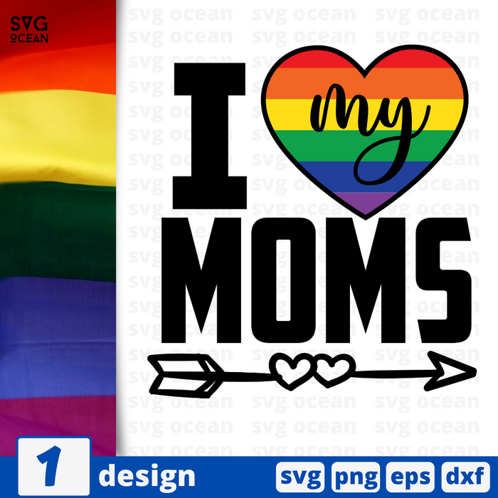 Download I Love My Moms Svg Bundle Vector For Instant Download Svg Ocean