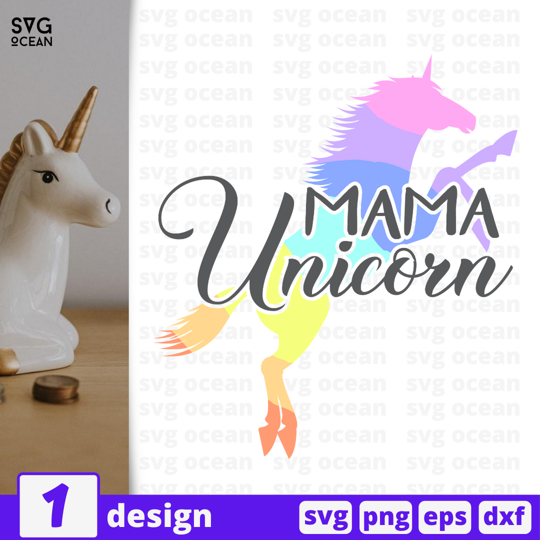 Mama unicorn SVG bundle vector for instant download - Svg Ocean