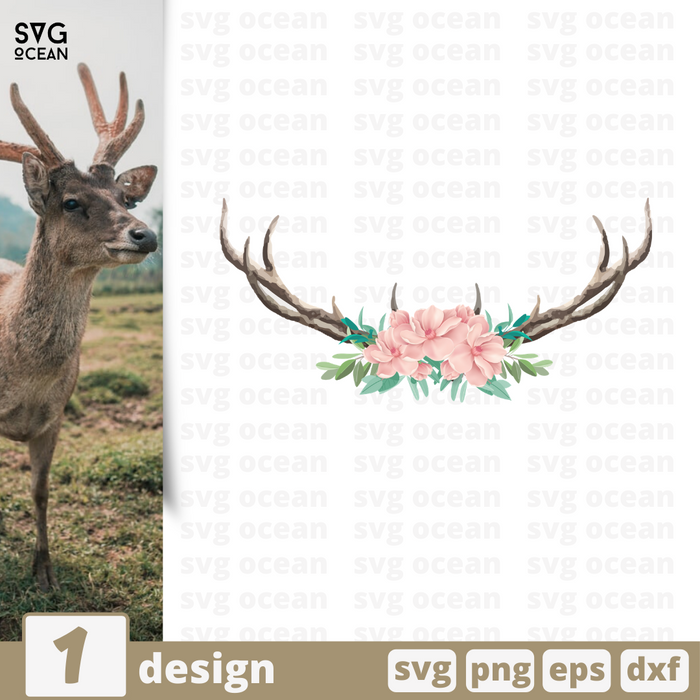 Download Free Deer Antlers Svg File For Cricut Svg Ocean