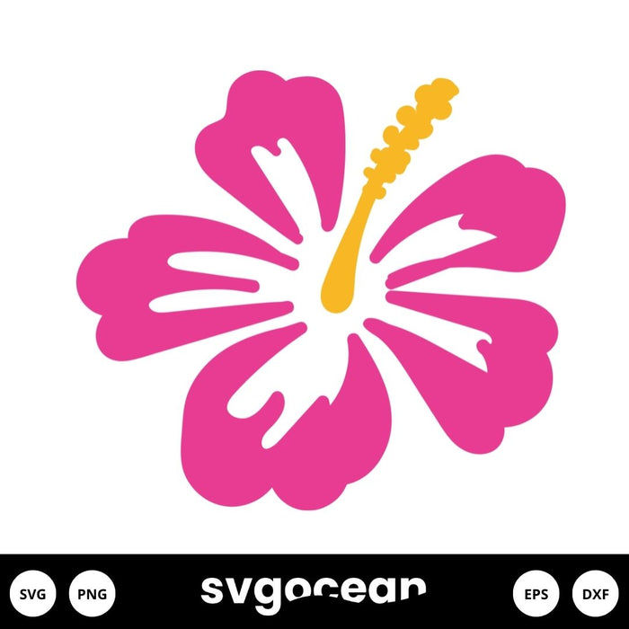 Hawaiian Flower SVG Free vector for instant download - Svg Ocean — svgocean