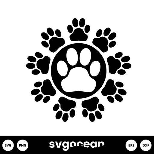 Dog Paw Prints Svg vector for instant download - Svg Ocean — svgocean