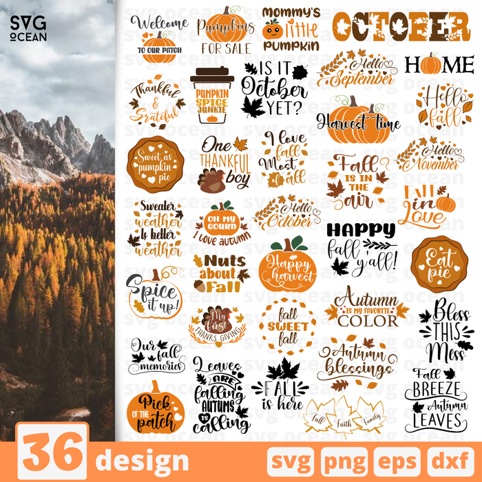 Download Autumn Svg Bundle Vector For Instant Download Svg Ocean