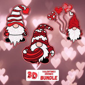 Download 3D Valentine Gnome SVG Bundle vector for instant download ...