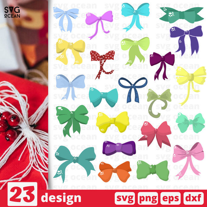 Bow Svg Bundle Vector For Instant Download Svg Ocean