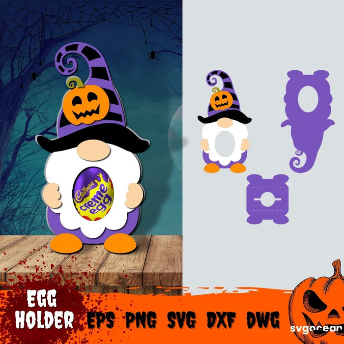 Free Halloween Gnome Egg Holder Template  - Svg Ocean