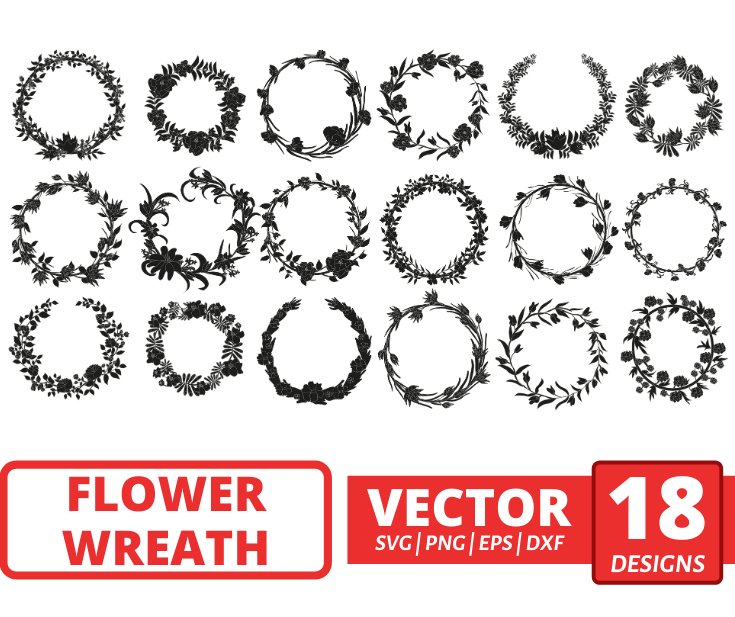 Download Flower Wreath Svg Bundle Vector For Instant Download Svg Ocean