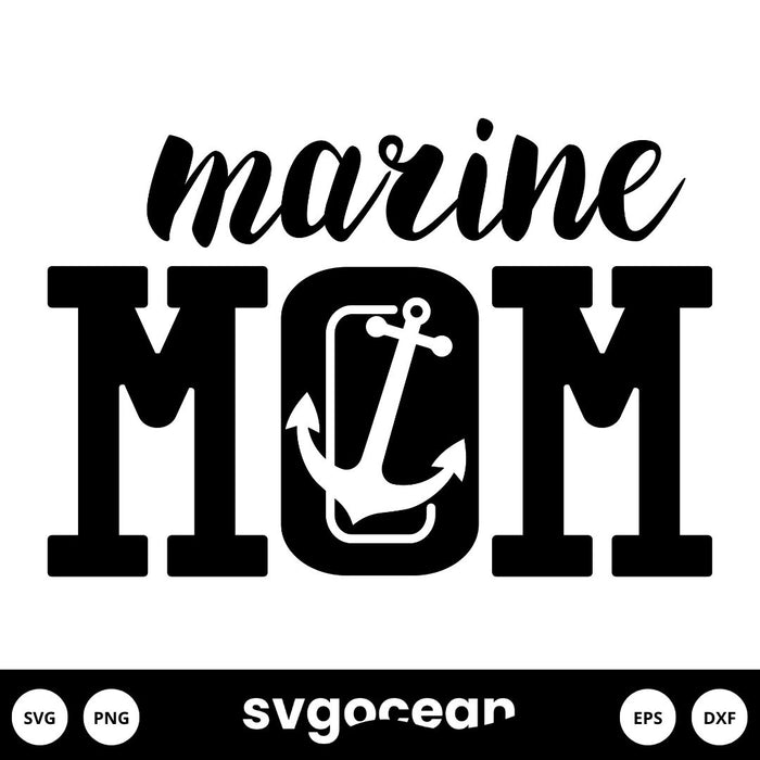 Marine Mom SVG vector for instant download - Svg Ocean — svgocean